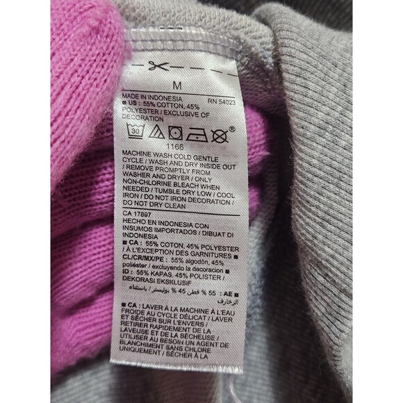 Old Navy Womens Medium Gray Sweater Cropped Palm Trees Coastal Paradise Tropical - Picture 10 of 16